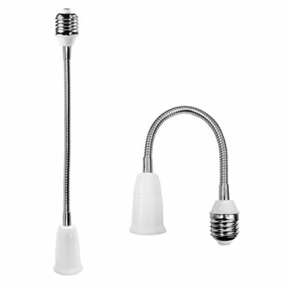 CliCli 2-Pack E26/E27 to E26/E27 Bulb Socket Extender, 27.5 CM/10.8 Inch Light Bulb Extension, Bendable Standard Medium E26 Screw Base Extender Adapter - Image 2