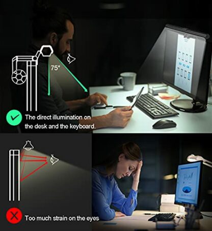 Computer Monitor Light Bar Monitor Mounted Light Lamp PC Screen Light e-Reading LED Task Lamp, 3 Color Modes, USB Powered, No Screen Glare, Adjustable Brightness Desktop Lamp for Desk/Office/Home 3 Computer Monitor Light Bar Monitor Mounted Light Lamp PC Screen Light e-Reading LED Task Lamp, 3 Color Modes, USB Powered, No Screen Glare, Adjustable Brightness Desktop Lamp for Desk/Office/Home - Image 3