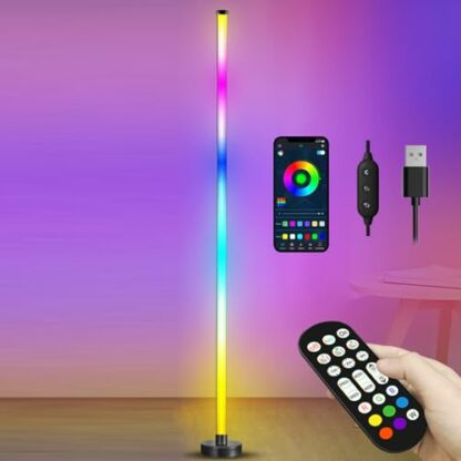 GIVOKE 48" Smart LED Floor Lamp, 16 Million Colour Changing Standing RGB Corner Light with Music Sync, Remote & App Control, DIY Mode & Timing, Modern Mood Lighting for Room - Image 2