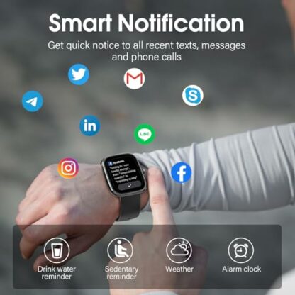 Csasan Smart Watch for Men Women Answer/Make Calls, 1.91" Touch smartwatch for men, 110+ Sports Modes with Heart Rate Sleep Monitor Step Counter, IP68 Waterproof Fitness Watch 4 Csasan Smart Watch for Men Women Answer/Make Calls, 1.91" Touch smartwatch for men, 110+ Sports Modes with Heart Rate Sleep Monitor Step Counter, IP68 Waterproof Fitness Watch - Image 4