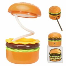 Cute Desk Lamp Hamburger Lamp Pull-up 250mAh Type-C Cute Night Light 360° Rotary Novelty Lamp with Pencil Sharpener Multipurpose Button Switch Cute Desk Lamp Kids Room Decor
