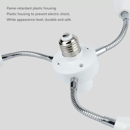 DAYnagh Adjustable E27 Base Light Socket Splitter Gooseneck LED Bulbs Holder Converter With Extension Hose 3 4 5 6 Way Adapter 4 DAYnagh Adjustable E27 Base Light Socket Splitter Gooseneck LED Bulbs Holder Converter With Extension Hose 3 4 5 6 Way Adapter - Image 4