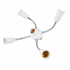 DAYnagh Adjustable E27 Base Light Socket Splitter Gooseneck LED Bulbs Holder Converter With Extension Hose 3 4 5 6 Way Adapter