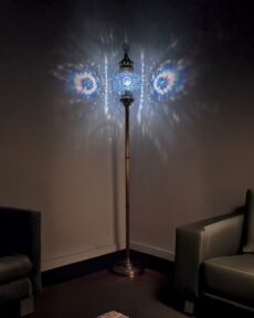 DEMMEX Turkish Moroccan Mosaic Boho Bohemian Colorful Handmade Accent Mood Floor Lamp, Single XL 10" Globe, 5.5feet, Worldwide Use