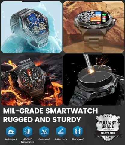 DREMAC Military Smart Watch for Men-1.43’’ AMOLED Display Rugged Smart Watch(Answer/Make Call),50 Days Battery - Image 3