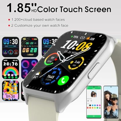 DUSONLAP Smart Watch for Men Women (Answer/Make Calls), 1.85" Fitness Watch with Heart Rate/Sleep Monitor/Step Counter, 110+ Sports Fitness Tracker - Image 4