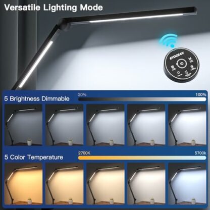 Desk Lamp EYOCEAN LED Desk Light with Clamp Eye-Care Desk Lamp for Home Office Dimmable High Brightness&Color Mode Swing Arm Lamp, Desk Light with Remote Controller 12W Task Lamp Crafting Lighting 4 Desk Lamp EYOCEAN LED Desk Light with Clamp Eye-Care Desk Lamp for Home Office Dimmable High Brightness&Color Mode Swing Arm Lamp, Desk Light with Remote Controller 12W Task Lamp Crafting Lighting - Image 4