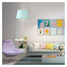 Desk lamp Floor Lamp Floor Lamps End Table with Charging Station, Bedside Table with Lamp Attached, Small Side Table Lamp for Bedroom Standing Lamp(Blue) Table lamp