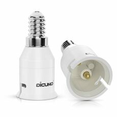 DiCUNO E14 to B22 Socket Converter, Screw to Bayonet Adapter, Small Screw/SES to Bayonet Converter, 0-250v, 165℃ Heat Resistant.