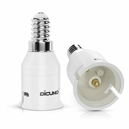 DiCUNO E14 to B22 Socket Converter, Screw to Bayonet Adapter, Small Screw/SES to Bayonet Converter, 0-250v, 165℃ Heat Resistant. - Image 2