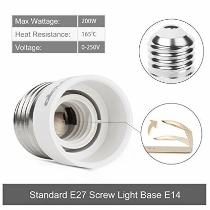 DiCUNO E27 to E14 Socket Converter Socket Adapter Lamp Base Adapter for LED Bulbs and Incandescent Bulbs and CFL Bulbs - Image 4
