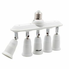 DiCUNO Light Socket Splitter Multi Way Adapter, 3 in 1/ 4 in 1/ 5 in 1/ 7 in 1 E26 Socket Converter, Bulb Lamp Horizontal Designed 360 Degrees Adjustable 180 Degrees Bending