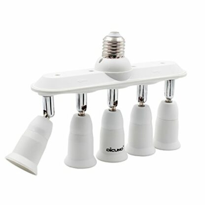 DiCUNO Light Socket Splitter Multi Way Adapter, 3 in 1/ 4 in 1/ 5 in 1/ 7 in 1 E26 Socket Converter, Bulb Lamp Horizontal Designed 360 Degrees Adjustable 180 Degrees Bending - Image 2