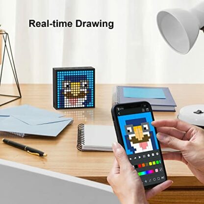 Divoom Timebox evo Pixel Art LED Bluetooth Speaker App Control, Smart Portable Wireless Speaker with Powerful Bass, Supports Alarm Clock Radio, Microphone (Black,1 Pack) - Image 4