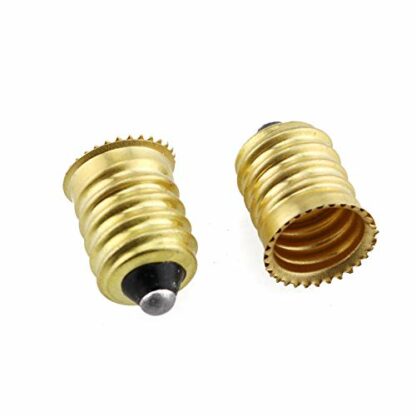 E-outstanding E14 to E12 Adapter Converter Lamp Adapter, Screw European Base (E14) to Candelabra Screw (E12) Socket Reducer (Golden, 2 pcs) - Image 3