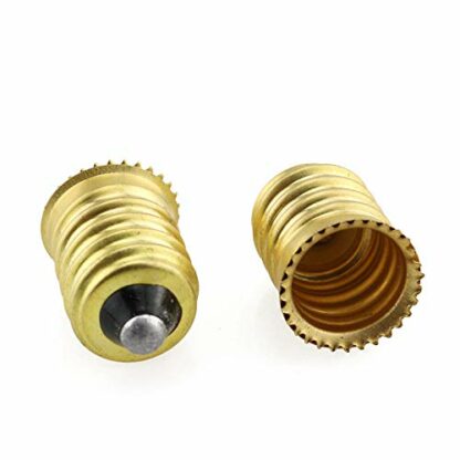 E-outstanding E14 to E12 Adapter Converter Lamp Adapter, Screw European Base (E14) to Candelabra Screw (E12) Socket Reducer (Golden, 2 pcs) - Image 4