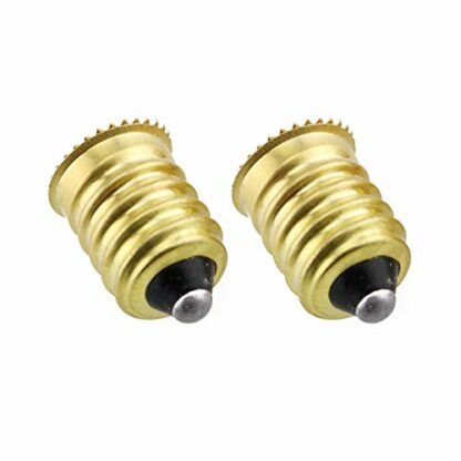 E-outstanding E14 to E12 Adapter Converter Lamp Adapter, Screw European Base (E14) to Candelabra Screw (E12) Socket Reducer (Golden, 2 pcs) - Image 2