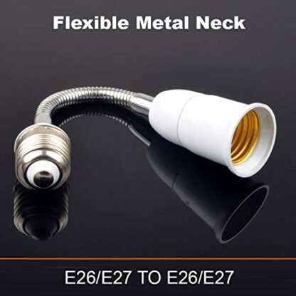 E26/E27 Light Bulb Socket Extender Adapter, E26/E27 To E26/E27 Flexible Extension, All-Directional Light Adjustable Converter For A19 Led Lamp,Recessed Spotlight Etc. (4-Pack) 3 E26/E27 Light Bulb Socket Extender Adapter, E26/E27 To E26/E27 Flexible Extension, All-Directional Light Adjustable Converter For A19 Led Lamp,Recessed Spotlight Etc. (4-Pack) - Image 3