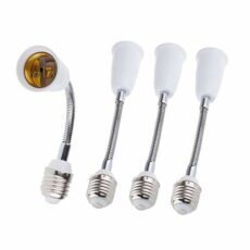 E26/E27 Light Bulb Socket Extender Adapter, E26/E27 To E26/E27 Flexible Extension, All-Directional Light Adjustable Converter For A19 Led Lamp,Recessed Spotlight Etc. (4-Pack)