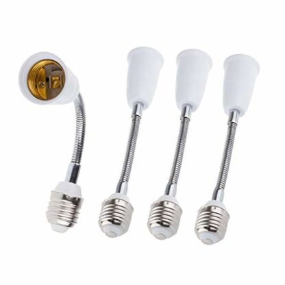 E26/E27 Light Bulb Socket Extender Adapter, E26/E27 To E26/E27 Flexible Extension, All-Directional Light Adjustable Converter For A19 Led Lamp,Recessed Spotlight Etc. (4-Pack) 2 E26/E27 Light Bulb Socket Extender Adapter, E26/E27 To E26/E27 Flexible Extension, All-Directional Light Adjustable Converter For A19 Led Lamp,Recessed Spotlight Etc. (4-Pack) - Image 2