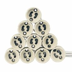 EACLL GU10 Lamp Bases GU10 Feet Socket, Ceramic Lamp Socket, with High-Quality Silicone Cable, Connecting Sockets for GU10 LED Lamps and Halogen