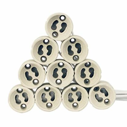 EACLL GU10 Lamp Bases GU10 Feet Socket, Ceramic Lamp Socket, with High-Quality Silicone Cable, Connecting Sockets for GU10 LED Lamps and Halogen - Image 2