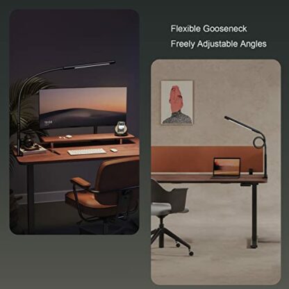 EYOCEAN Desk Lamp, LED Desk Lamp Desk Light with Flexible Gooseneck 12W Swing Arm Lamp Eye-Care Desk Light with Clamp Adjustable Color Temperature & Brightness - Image 4