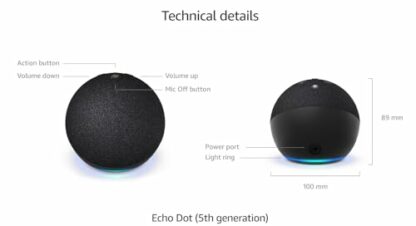 Echo Dot (Newest Model, Big vibrant sound Wi-Fi and Bluetooth smart speaker with Alexa | Charcoal 3 Echo Dot (Newest Model, Big vibrant sound Wi-Fi and Bluetooth smart speaker with Alexa | Charcoal - Image 3