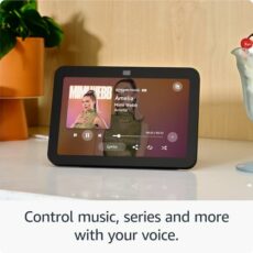 Echo Show 8 (3rd generation) | Glacier White + TP-Link Tapo P110M Smart Plug with Energy Monitoring, Works with Alexa - Smart Home Starter Kit