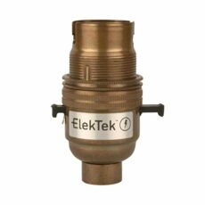 ElekTek Safety Switch Lamp Bulb Holder B22 with Shade Ring and Locking Screw in Base