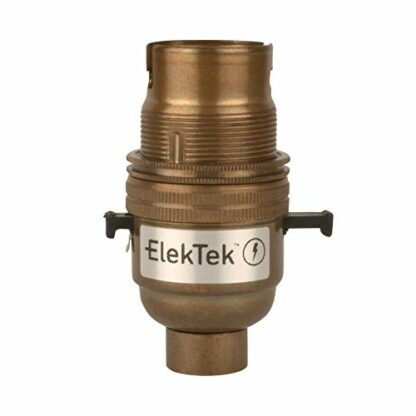 ElekTek Safety Switch Lamp Bulb Holder B22 with Shade Ring and Locking Screw in Base - Image 2