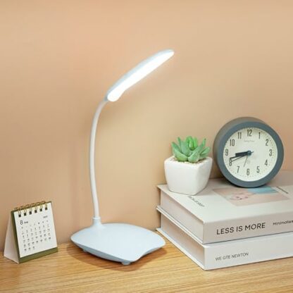 Eye Protection Table Lamp - Rotatable Gooseneck LED Desk Lamps, Bright Double Head Desk Lamps | USB Charging Dimmable Desk Light with Multiple Modes, Eye-Caring Table Lamps for Home Office Supplies - Image 4