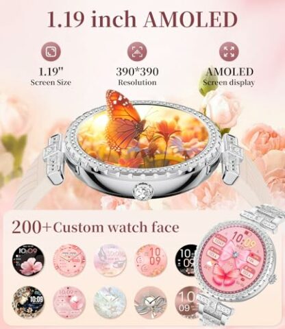 FEELNEVER 2025 Smart Watches for Women, 1.2" AMOLED Diamond Gold Smart Watch with Bluetooth Voice Call/Blood Pressure/Heart Rate/Sleep Monitor/120 Sports Modes, Waterproof Smartwatch 3 FEELNEVER 2025 Smart Watches for Women, 1.2" AMOLED Diamond Gold Smart Watch with Bluetooth Voice Call/Blood Pressure/Heart Rate/Sleep Monitor/120 Sports Modes, Waterproof Smartwatch - Image 3