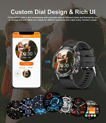 FEELNEVER Military Smart Watch for Men, Smart Watches with Bluetooth Voice Call Compatible with Android iOS Phone, Smartwatch with Heart Rate SpO2 Pressure Sleep Monitor 4 FEELNEVER Military Smart Watch for Men, Smart Watches with Bluetooth Voice Call Compatible with Android iOS Phone, Smartwatch with Heart Rate SpO2 Pressure Sleep Monitor - Image 4