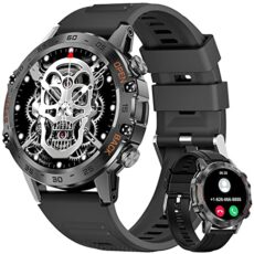 FEELNEVER Military Smart Watch for Men, Smart Watches with Bluetooth Voice Call Compatible with Android iOS Phone, Smartwatch with Heart Rate SpO2 Pressure Sleep Monitor