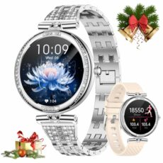 FEELNEVER Women's Smart Watch with Bluetooth Calling, 1.19 Inch Smart Watch with Sleep Monitoring Heart Rate Pedometer Calories 123 Sports Modes, IP68 Waterproof,FV4