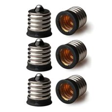 FINELED 6-Pack Intermediate E17 Base to Candle Candelabra E12 Base Light Fixture Bulb Socket Adapter Reducer (6PACK)
