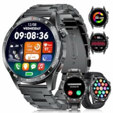 FOXBOX Smart Watch for Men (3 Straps),1.43'' AMOLED Fitness Waterproof Smartwatch,100+ Sport Modes with Bluetooth,Heart Rate, Sleep Calorie Blood Oxygen Monitor for Android iOS 400mAh