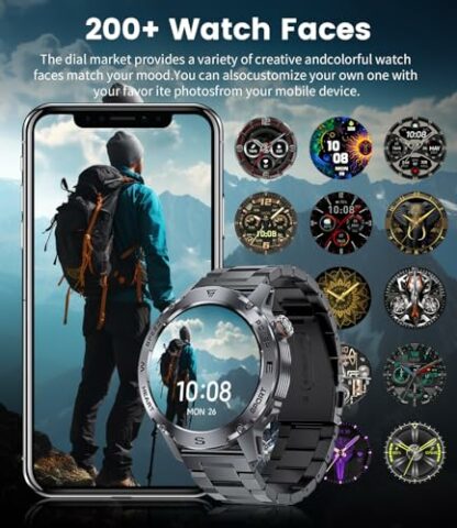 FOXBOX Smart Watch for Men Bluetooth Call(3 Straps),1.43" AMOLED Military Smartwatch 460mAh 3ATM Waterproof 100+ Sports Calorie Heart Rate Blood Oxygen Pressure Sleep Monitor for Android iOS 4 FOXBOX Smart Watch for Men Bluetooth Call(3 Straps),1.43" AMOLED Military Smartwatch 460mAh 3ATM Waterproof 100+ Sports Calorie Heart Rate Blood Oxygen Pressure Sleep Monitor for Android iOS - Image 4