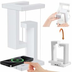 FXKJ Levitating Lamp Creative Floating LED Desk Lamp Modern Magnetic Levitation Desk Lamp 3 Gears Touching Switch Wireless Charger Night Light for Office Bedroom Living Room Decor