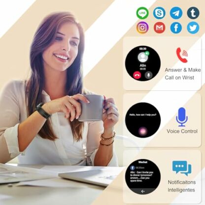 Fempoin Smart Watch for Men Answer/Make Calls, 40mm AMOLED Smartwatch, IP68 Waterproof and 110+ Sport Modes Fitness Watch - Image 4