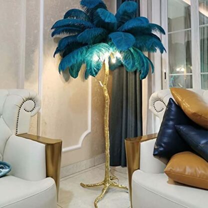 Floor Lamp, Floor Light Modern Ostrich Feather Gold Floor Lamp Metal Bronze Nordic Standing Lamp Villa Hotel Decor Lighting Bedroom Bedside Floor Lamp Standing Reading Lamp (Orange 120 * 200cm) 3 Floor Lamp, Floor Light Modern Ostrich Feather Gold Floor Lamp Metal Bronze Nordic Standing Lamp Villa Hotel Decor Lighting Bedroom Bedside Floor Lamp Standing Reading Lamp (Orange 120 * 200cm) - Image 3