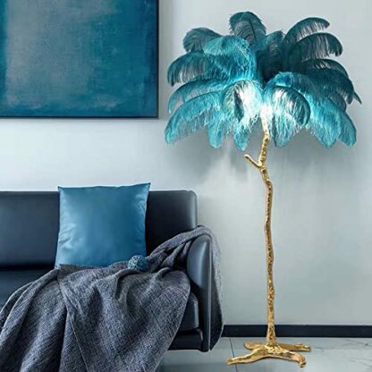 Floor Lamp, Floor Light Modern Ostrich Feather Gold Floor Lamp Metal Bronze Nordic Standing Lamp Villa Hotel Decor Lighting Bedroom Bedside Floor Lamp Standing Reading Lamp (Orange 120 * 200cm) 2 Floor Lamp, Floor Light Modern Ostrich Feather Gold Floor Lamp Metal Bronze Nordic Standing Lamp Villa Hotel Decor Lighting Bedroom Bedside Floor Lamp Standing Reading Lamp (Orange 120 * 200cm) - Image 2