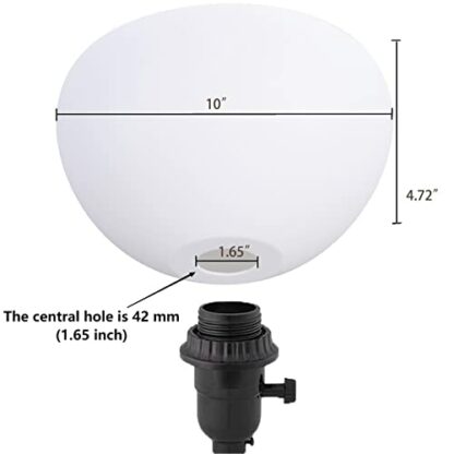 Floor Lamp Shade 2 Pack Torchiere Lamp Shades Replacement, 10 inch Diameter, 1.65 inch Fitter, Plastic Bowl White Lamp Shades for Floor Lamps Upright - Image 4