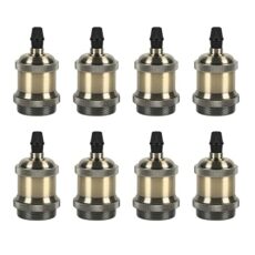GABORI Vintage E26 Lamp Socket, Edison Retro Pendant Lamp Holder, 210℃ Heat Resistant Standard Screw-in Lamp Socket for Vintage Edison Bulbs Pendant Lamp, DIY Champagne Gold Antique Brass Color 8-Pack