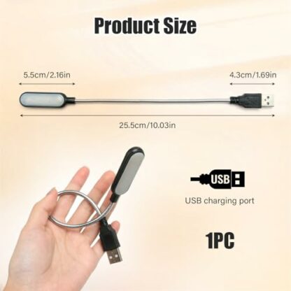 GBULTR USB Reading Light Computer Reading Lamp Clip-On Keyboard Light 180° Adjustable Angle Portable USB Powered Warm White Light for Laptops Notebooks Ideal for Night Work & Reading - Image 3