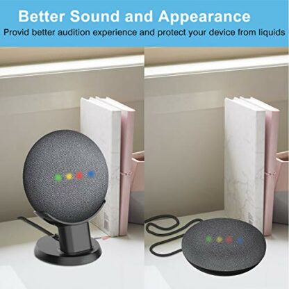 Gelink Google Home Mini Pedestal, Desk Stand for Nest Mini (2nd gen), Improves Sound Reception and Appearance - Portable Desktop Table Stand Holder for Your Smart Home Voice Assistants - Image 3