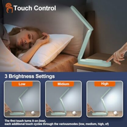 Giryuhd LED Desk Lamp for Office Home & Battery Operated Lamp Rechargeable Lamp Foldable & Portable Light, LED Desk Light Strip, 3 Brightness Dimmable Small Desk Lamp Wireless Reading Lamp 2 Giryuhd LED Desk Lamp for Office Home & Battery Operated Lamp Rechargeable Lamp Foldable & Portable Light, LED Desk Light Strip, 3 Brightness Dimmable Small Desk Lamp Wireless Reading Lamp - Image 2