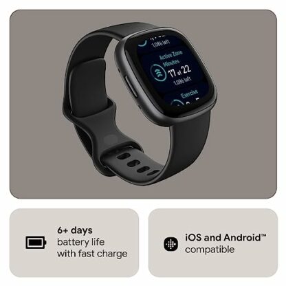 Google Fitbit Versa 4 Fitness Smartwatch with built-in GPS and up to 6 days battery life - compatible with iOS 15 or higher & Android OS 9.0 or higher 4 Google Fitbit Versa 4 Fitness Smartwatch with built-in GPS and up to 6 days battery life - compatible with iOS 15 or higher & Android OS 9.0 or higher - Image 4