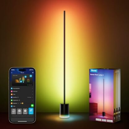 Govee Floor Lamp 2 with Matter, RGBIC Corner Lamp 1725lm, RGB Dimmable Floor Lamp for Bedroom, Living Room, Standing Lamp with Music Sync, Scene Modes, App Control - Image 2